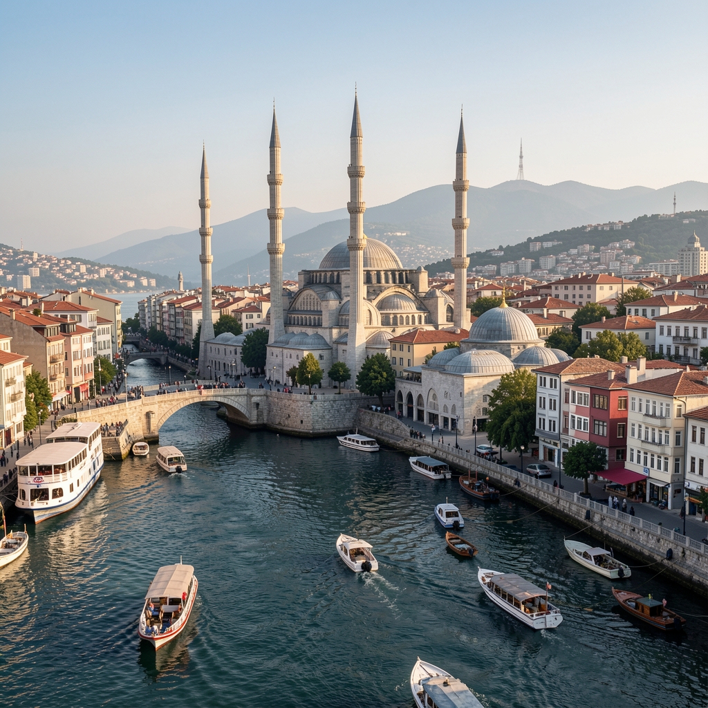 Türkiye'de yüksek gerilim trafo merkezi ve düzenli iletim hatları, açık arazide insansız altyapı görünümü